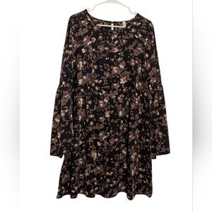 mts Floral Long Sleeve Dress M
